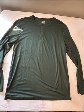 32 Degrees Men's Long Sleeve Henley - Dark Green